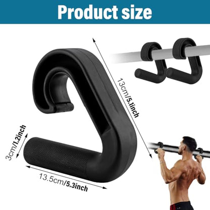Neutral Grip Pull Up Handles - Ergonomic Multi-Purpose Gym Handles for Pull Ups, Deadlifts, Barbell Rows & Resistance Bands - Home & Gym Fitness Equipment Accessories
