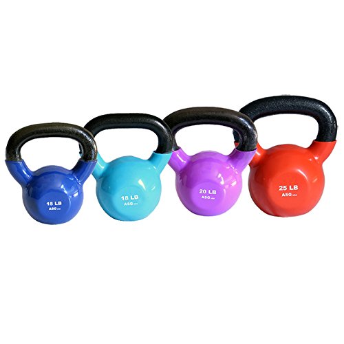 Ader Vinyl Kettlebells Set 12, 15,18,20,25, 30lbs - color: 15,18,20,25lb