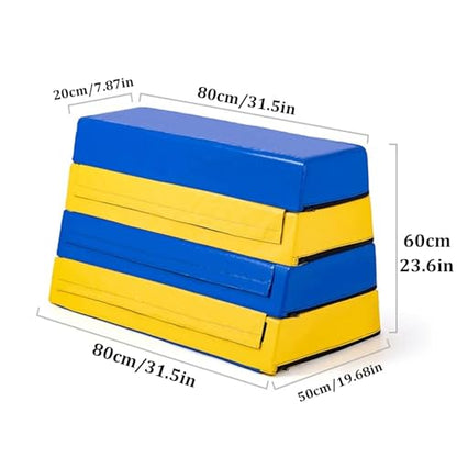 Foam Jumping Boxes for Training, Stackable Soft Plyo Box, Kids Plyometric Jump Box Set, Adjustable Plyo Box for Kindergarten, Primary School, Home & School Gym - size: 80x50x60cm