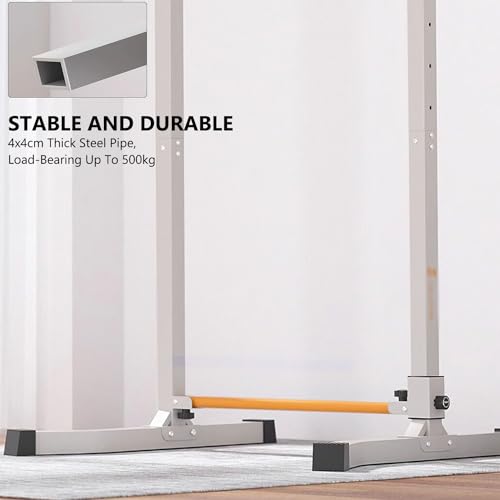 Power Tower, Multi-Function Pull Up Station Foldable Pull Up Bar Station Workout Equipment Height Adjustable for Home Gym Full Body Strength Training Max Load 1100lbs
