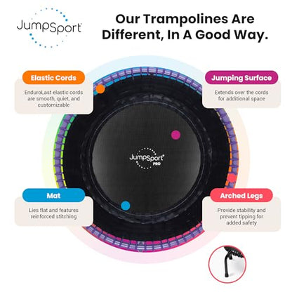 JumpSport 44" PRO Fitness Trampoline, Model 550 Exercise Rebounder, Purple