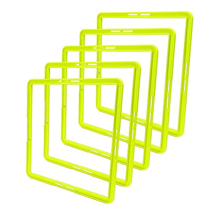 5 Pcs Agility Training Rings, Speed Agility Rings for Basketball Football Soccer, Multifunctional Quadrilateral PP Training Equipment with Carrying Strap for Indoor