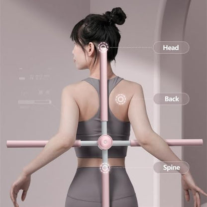 Yoga Body Sticks Stretching Humpback Correction Rod Open Shoulder Bodybuilding Back Posture Training Bar (Green)