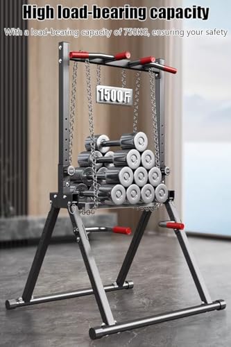 Power Tower Pull Up Dip Station Foldable,Home Gym Strength Training Equipment,7-Level Height Adjustment,Multi-Function Assistive Trainer for Muscle Building/Beginner Exercises