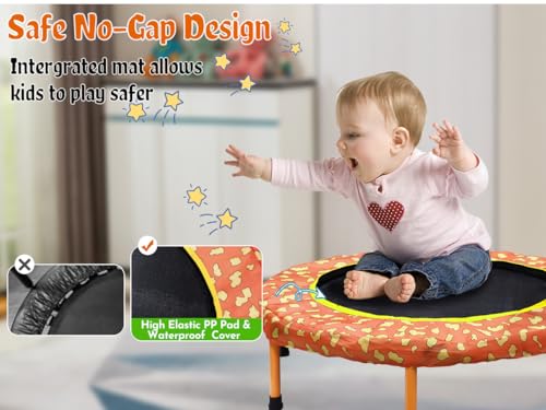 36 Inch Kids Trampoline Mini Trampoline with Handle, 36'' Indoor Outdoor Trampolines for Kids, Toddler Small Mini Baby Fitness Rebounder Recreational Trampolines, Birthday Gift Ideas