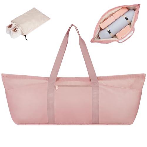 sportsnew Large Yoga Mat Bag with Shoes Compartment and Wet Pocket Ladies Pilates Gym Tote Bag with Yoga Mat Holder Strap for Women Men Workout Carrier Stuff Accessories