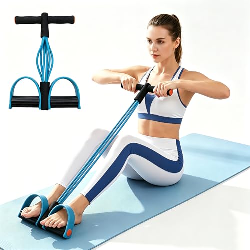 Upgraded Durable 6-Tube Pedal Resistance Strap with Handle, Natural Rubber Fitness Resistance Strap, Multifunctional Fitness Strap, Suitable for Abdominal, Waist, arm, and Leg Shaping Training