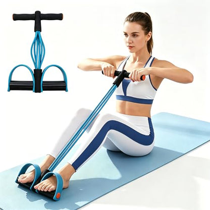 Upgraded Durable 6-Tube Pedal Resistance Strap with Handle, Natural Rubber Fitness Resistance Strap, Multifunctional Fitness Strap, Suitable for Abdominal, Waist, arm, and Leg Shaping Training