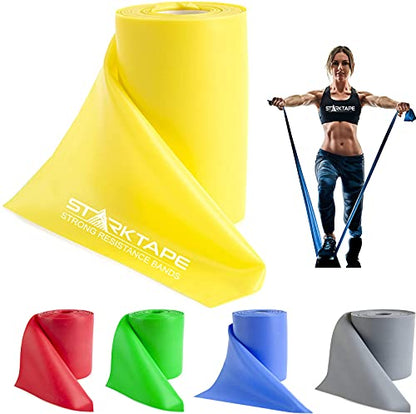 Resistance Bands Professional 8,16, 25, 50 Yards Bulk Rolls. Latex-Free Elastic Physical Therapy Band. No Scent, No Powder - Perfect for Home Exercise, Yoga, Pilates, Gym, Rehab, Workout