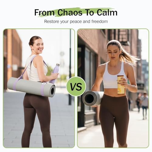 Yoga Mat Straps for Carrying, Adjustable Yoga Mat Carrier Sling Fits All Mats(Mat Not Included)