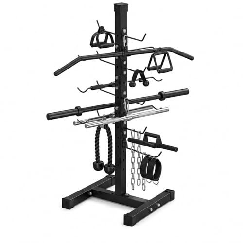 Frienda Steel Lat Bar Organizer, Home Gym Accessories, Lat Pulldown Attachments Cable Attachment Storage Rack Cable Attachments for Gym Rack Storage Heavy Duty Steel Organizer Home Use
