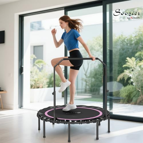Soozier 45/48" Rebounder Trampoline for Adults 440lbs Mini Trampoline - color: Pink, size: 48"