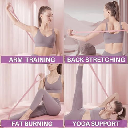 Figure 8 Resistance Band, Fitness Elastic Rope, Execrise Workout for Arm, Back, Chest and Shoulder, Yoga, Pilates, Stretching, Physical Therapy Equipment