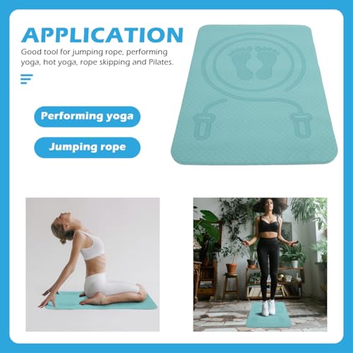 Wakauto Tpe Non-slip Jump Rope Mat Thick Cushioned Portable Workout Pad for Indoor Exercise Shock Absorbing Household Rope Mat with High Elasticity and Floor Protection