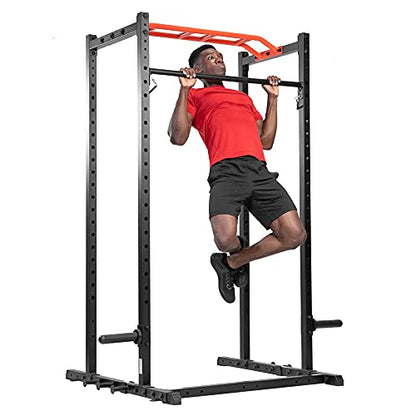 Sunny Health & Fitness Power Cage Squat Rack Upgrade Attachments, Dip Bar, Plate Bar Holder, Belt Squat, J Hook, Lat, Adapter, U Ring, Pull Up Bar, Landmine, Captain's Chair, Tricep Rope For Home Gym - style: Pull Up Bar