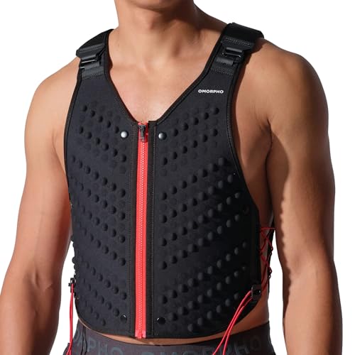 Men's G-Vest Run/Lite, 6 lb (up to 16 lb with addition of G-Pack), weighted vest for men, low-profile, fully adjustable, comfort fit. Light enough for daily runs. Powerful enough to make every mile work harder. - color: Black/Red, size: S-M