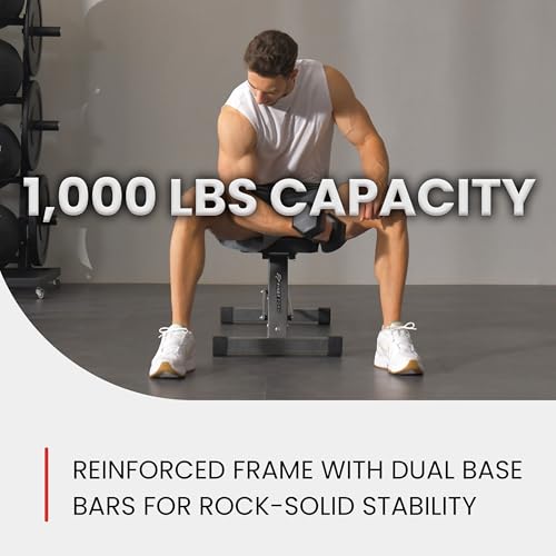 FF Finer Form Essential Flat Weight Bench for Your Home Gym – Heavy Duty Workout Bench for Bench Press, Hip Thrusts & Strength Training Exercise – Compact, Fitness Equipment for Home Use