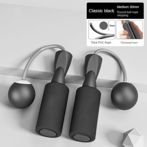 Cordless Jump Rope with Weighted Balls for Fat Burning and Body Shaping, Ideal for Home Gym and Quiet Workouts
