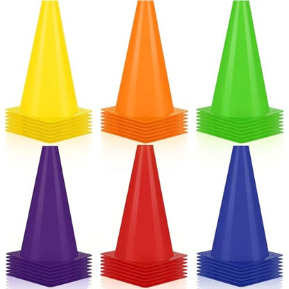 30 x 9-inch Plastic Traffic Cones – Safety Cones for Sports Agility Training, Football Practice Equipment, and Drills for Basketball and Football
