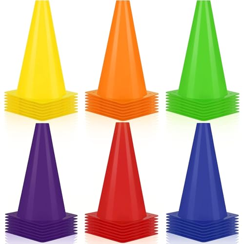 30 x 9-inch Plastic Traffic Cones – Safety Cones for Sports Agility Training, Football Practice Equipment, and Drills for Basketball and Football