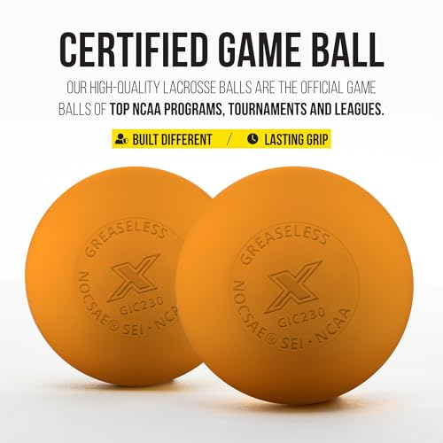 PEARL X Greaseless Lacrosse Balls by Guardian Innovations - Official Ball of NCAA Championships - Meets NOCSAE Standards and SEI/NCAA Certified