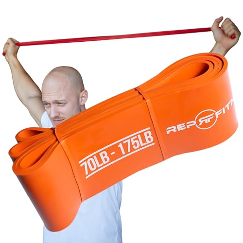 Rep Fitness Pull-Up Bands Resistance Exercise Workout Equipment Set for Home Gym Training – Heavy Duty Stretch Band for Assisted Pullups, Strength Training, Physical Therapy, and Fitness Workouts - color: Orange