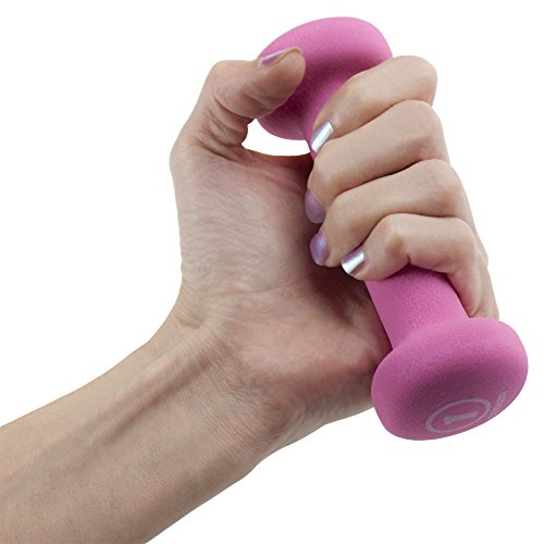 Crown Sporting Goods Set of 2 Body Sculpting Hand Weights - Soft Neoprene Coated Dumbbell Set - Supplies for Exercise, Workout, Weight Loss, Body Building - for Men, Women, Seniors, Teens, and Youth