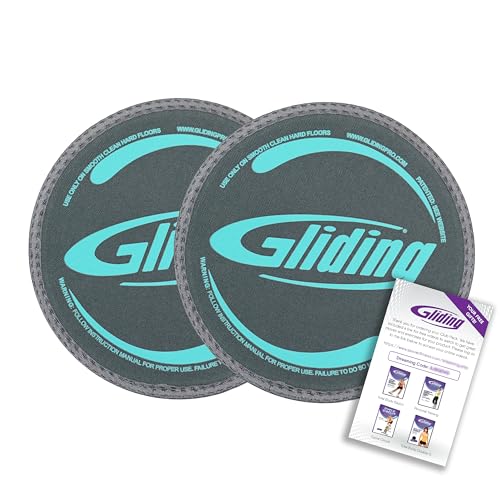 Gliding Discs for Working Out - Exercise Sliders for Carpet & Hardwood Floors 1 Pair, Authentic Workout Sliders Disc for Full Body Resistance Workout, Includes 4 Streaming Video Workouts - color: Grey (Hardwood), style: Modern