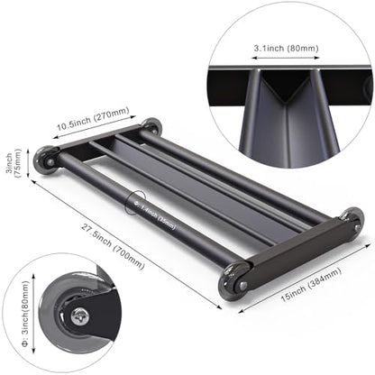 Glute Ham Glider, Multi-Functional Hamstring Roller with Smooth Wheels, V-Bar for Hamstring Curls, Ab Glider Workout & Core Strength Training