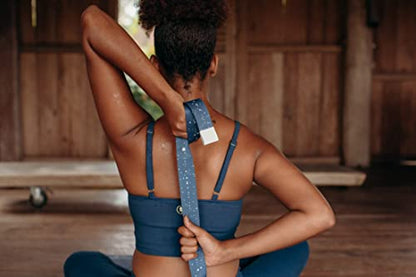 yogadesignlab | The Yoga Strap | Luxurious, Extra Long, Super Soft, Eco Printed | Studio Quality, Adjustable | Safely Stretch Further and Hold Longer | 8 ft Long - color: Celestial, size: 240cm