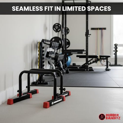 Parallette, Parallel Bars & Dip Station, Home Gym Essentials for L-Sit, Calisthenics, and Upper Body Workouts, Heavy Duty Ideal for Push Ups, Dips, Handstands & Gymnastics | Pack 1