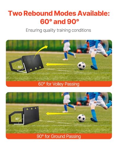 VEVOR Upgrade Soccer Rebounder Board, Mult-Adjustable Angles Portable Soccer Rebound Wall, Foldable Kickback Board, Soccer Practice Equipment, Ideal for Kids & Adults Passing & Shooting Drills - size: 40"X16"