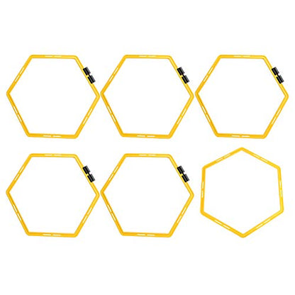6Pcs Hexagon Agile Ring Polygon Physical Training Set Football Equipment, PP Material Interlocking Design for Footwork Agility Exercise Sports Drills