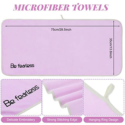 24 Pcs Microfiber Gym Towels for Men and Women, Soft Be Fearless Sweat Workout Towels for Yoga Sports Exercise Fitness Bath Home Cycling Swimming Camping
