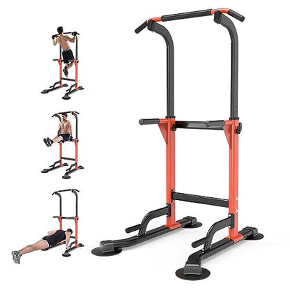Z ZHICHI Pull-Up Dip Station Pull-Up Chin-Up Weight Capacity 350LBS - color: orange