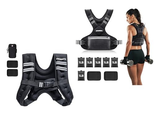 Weighted Vest 4-10lb/12lb Weight Vest with Reflective Stripe, Body Weight Vests Adjustable for Men, Women Workout