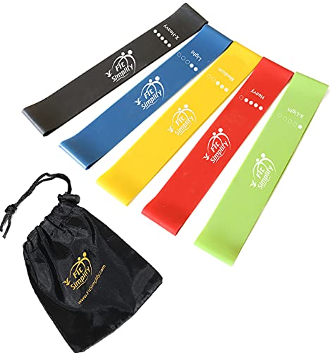 Fit Simplify Resistance Loop Exercise Bands and Tube Bands with Handles, Ankle Straps and Door Anchor