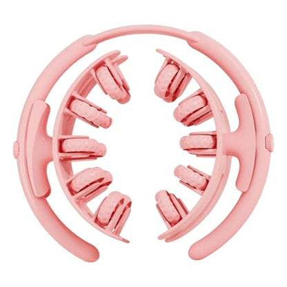 Leg Massage Tool with 20 Wheels Detachable Smooth Rolling 11x10.2x3.2inch Lightweight Multipurpose Adjustable, Pink