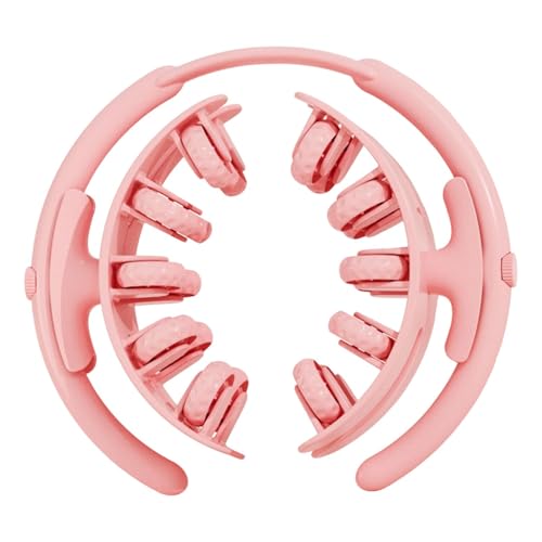 Leg Massage Tool with 20 Wheels Detachable Smooth Rolling 11x10.2x3.2inch Lightweight Multipurpose Adjustable, Pink