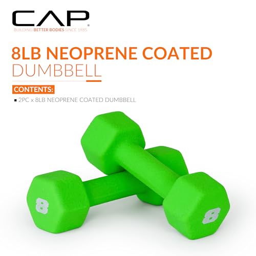 CAP Barbell Neoprene Dumbbell Weights Pairs & Sets | Color Series - style: 8 lb Pair