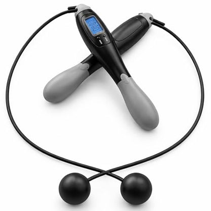 Cordless Digital Jump Rope (2 Handles) – Adjustable Counter, Low Impact Fitness Tool for Home, Rehab & Beginners – Tracks Jump Count & Effort – Unisex by MACCO