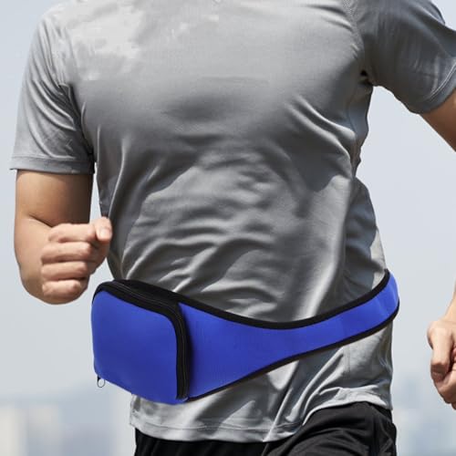 Mic Belt Waist Pack Neoprene Zippered Microphone Bag Sweat-resistant Mic Holder for Fitness Instructors Running Trainers Workout Waistband Pack Blue