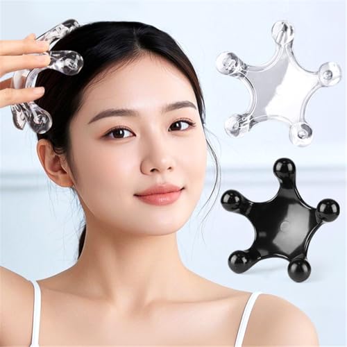 Trigger Point Massage Tools, 2 PCS 5 Legged Manual Full Body Massagers, Deep Muscle Tissue Massager, Handheld Palm Pressure Point Massage Tool, for Neck Shoulder Back Muscle Pain Relief (Transparent)