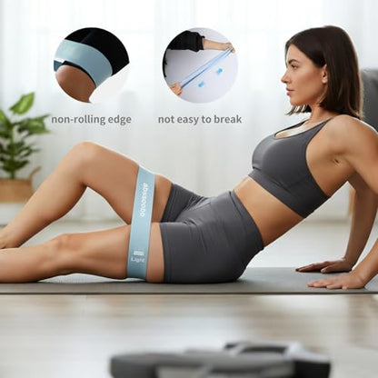 Silicone Resistance Loop Bands Latex-Free No-Slip Glute Booty Bands 2-Pack for Physical Therapy, Post-Op, Yoga, Pilates, Workout & Stretching