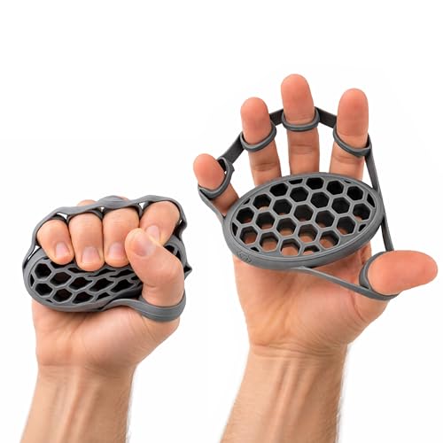 TEKGRIP Hand Grip Strengthener & Finger Exerciser, Dual-Action Grip and Extension Trainer with 3 Progressive Resistance Levels