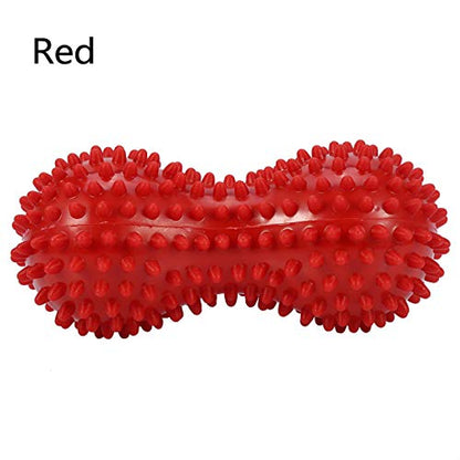 Agatige Double Peanut Massage Lacrosse Ball, Spiky Therapy Ball for Leg Back Shoulder Muscle Release Relief Deep Tissue Massage Yoga Ball for Yoga, Pilates, Tennis(#1 Red)