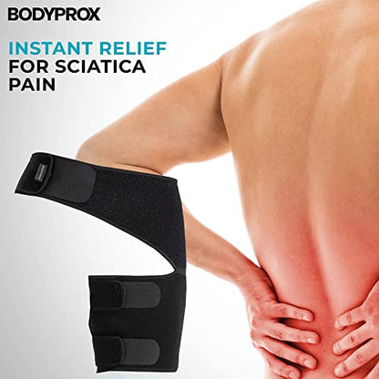 Bodyprox Groin Wrap, Adjustable Support for Hip, Groin, Hamstring, Thigh, and Sciatic Nerve Pain Relief