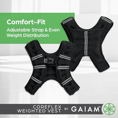 Gaiam Weighted Vest for Women and Men, Adjustable Weighted Workout Vest for Walking, Running, Strength Training - size: CoreFlex