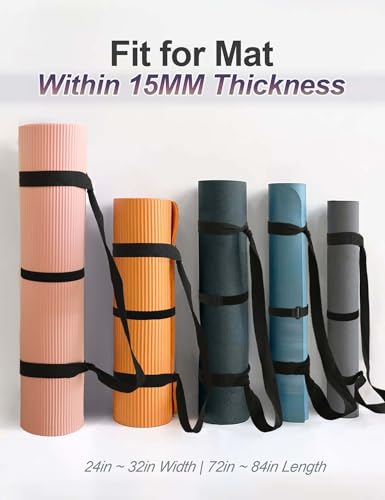 Yoga Mat Carrier Strap - Adjustable Thick and Wide Strap for Carrying Mat or Stretching - color: Hot Pink