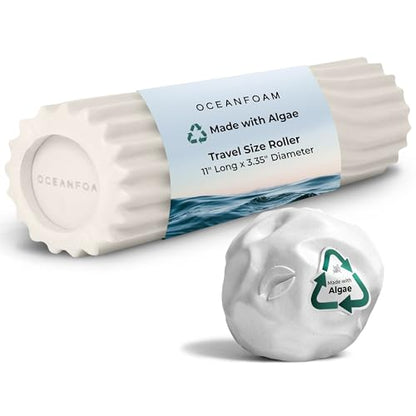 Travel & Quick Relief Foam Roller Kit – Compact Firm Foam Roller & Massage Ball for Muscle Rolling, Gym, Travel, Office & On-the-Go Use (Natural)